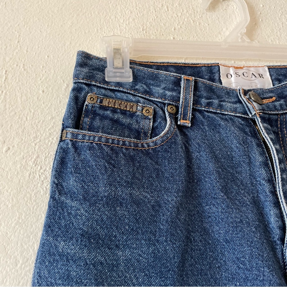 Vintage Oscar de la Renta mom jeans size 28 high waisted medium wash 90s rigid - Picture 4 of 11